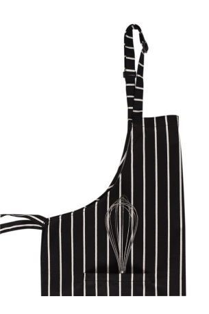 Askılı Önlük Siyah Beyaz Çizgili